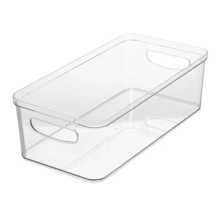 iDesign iDesign Crisp Fridge and Pantry Storage Organizer Bin with Handles, Container for Food, Drinks, Produce Organization, BPA-Free, 16" x 8" x 5" - Clear