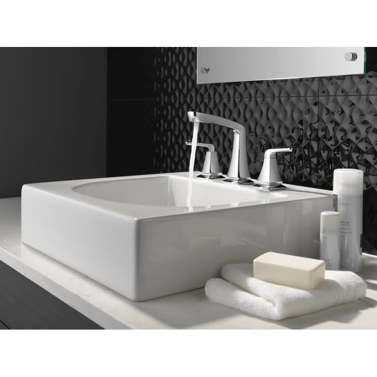Vesna Widespread Bathroom Faucet 3 Hole, 2-handle Bathroom Sink Faucet with Drain Assembly