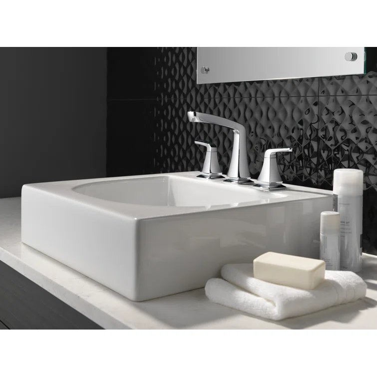 Vesna Widespread Bathroom Faucet 3 Hole, 2-handle Bathroom Sink Faucet with Drain Assembly