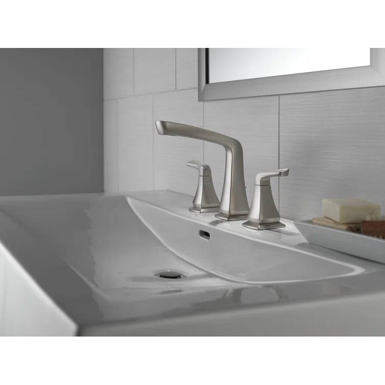 Vesna Widespread Bathroom Faucet 3 Hole, 2-handle Bathroom Sink Faucet with Drain Assembly