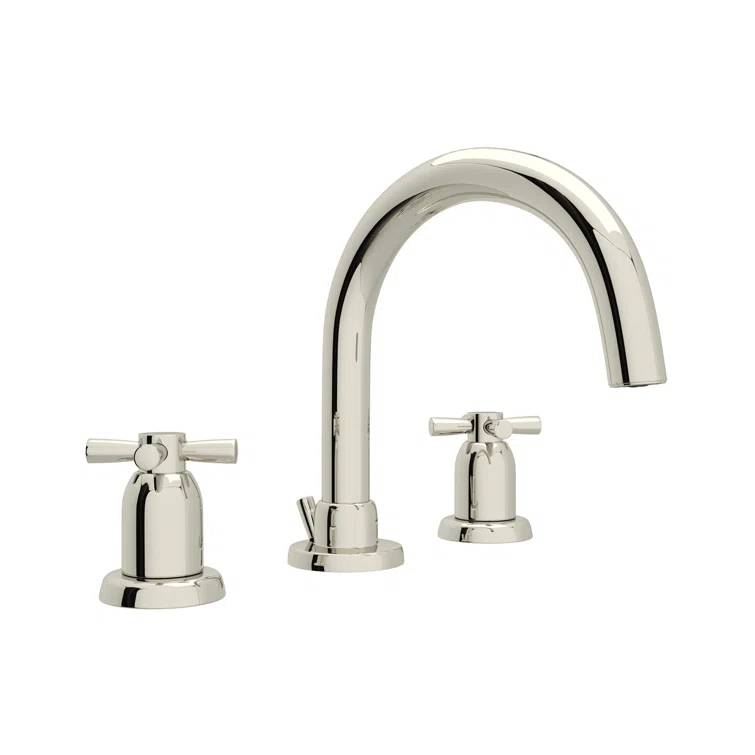 Elegant Polished Nickel 7" Transitional Widespread Faucet
