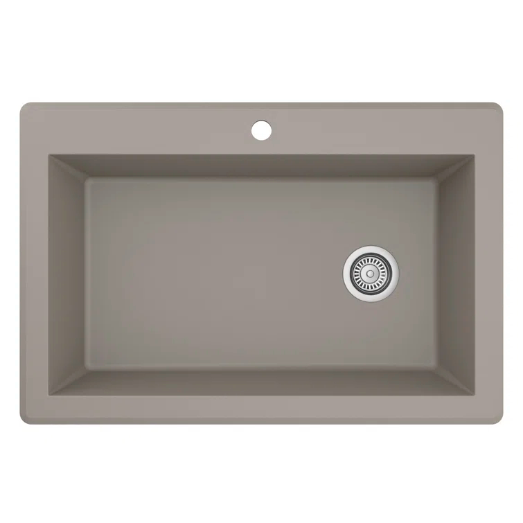 Karran Drop-in Quartz Composite 33'' X 22'' 1-Hole Single Bowl Kitchen Sink