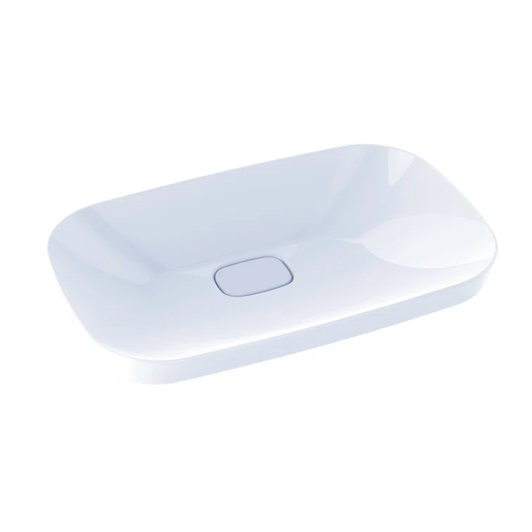 Neorest® Cotton White Rectangular Vessel Bathroom Sink with Overflow