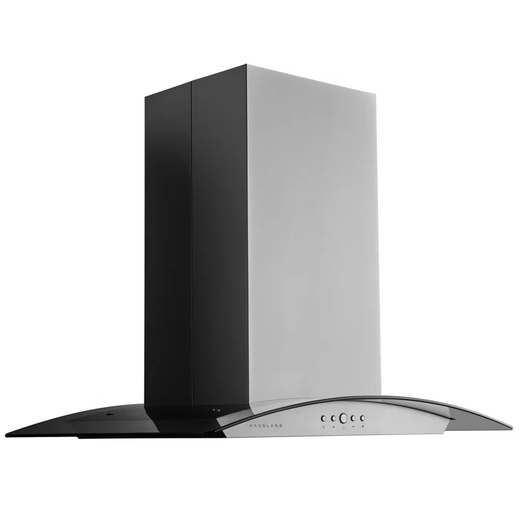 Hauslane 36" Stainless Steel 600 CFM Convertible Island Range Hood with Baffle Filter