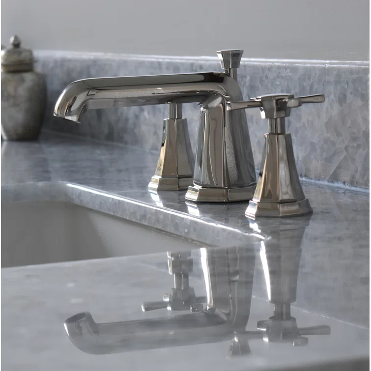 Perrin & Rowe U.3142X-APC-2 Deco Widespread Lavatory Faucet