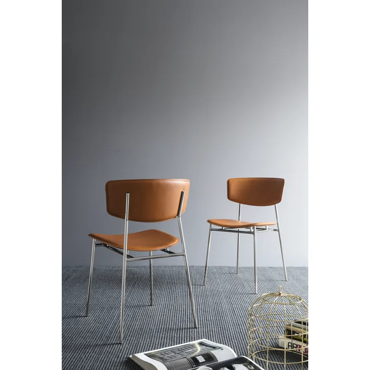 Fifties Metal Chair with Upholstered Seat and Back