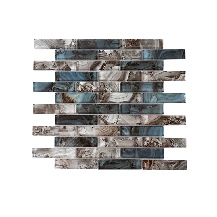 Impressions 1" x 4" Straight Edge Glass Mosaic Tile