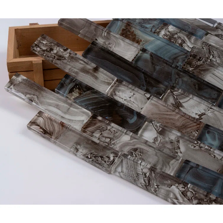 Impressions 1" x 4" Straight Edge Glass Mosaic Tile
