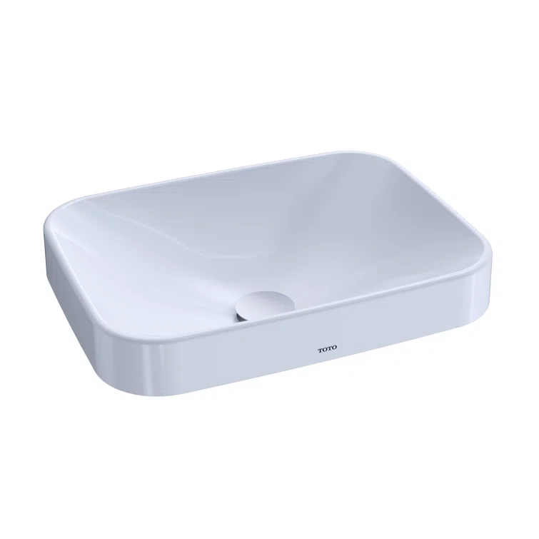 Arvina™ Vitreous China Rectangular Vessel Bathroom Sink with Overflow
