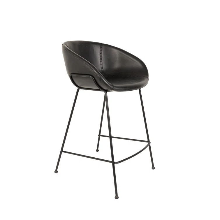 Feston Upholstered Counter Stool with Metal Frame