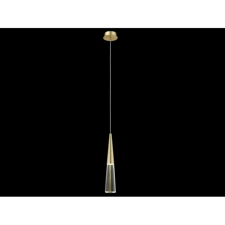 Brushed Brass and Crystal Mini Pendant Light