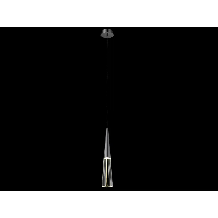 Gun Metal Crystal Mini Pendant Light with LED Bulb