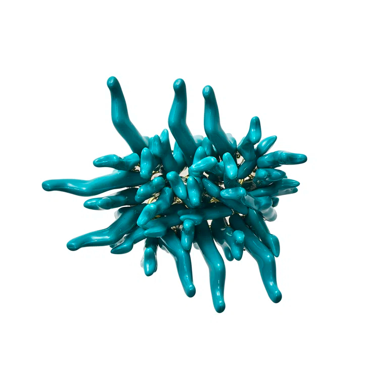 Turquoise Coral Shaped Acrylic Napkin Ring Set