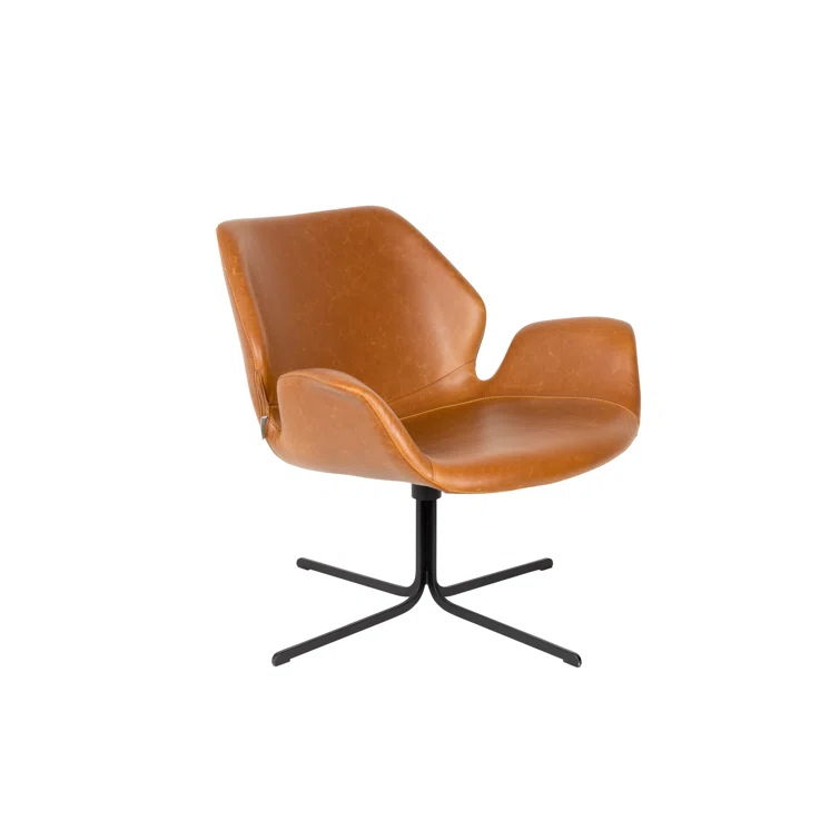 Nikki Faux Leather Swivel Accent Chair