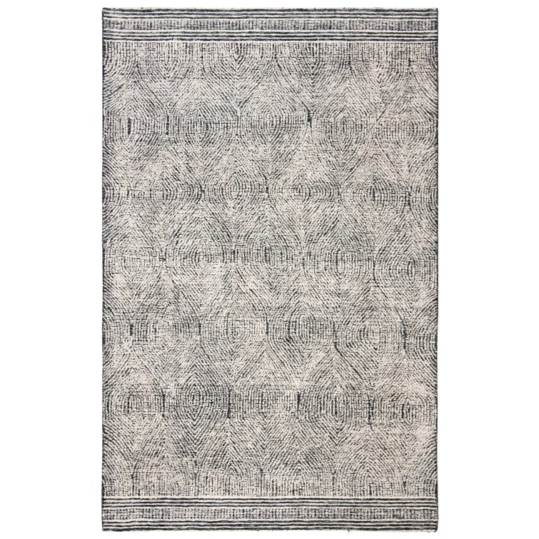 SAFAVIEH Abstract Caelestinus Geometric Wool Area Rug, Ivory/Chocolate, 3' x 5'