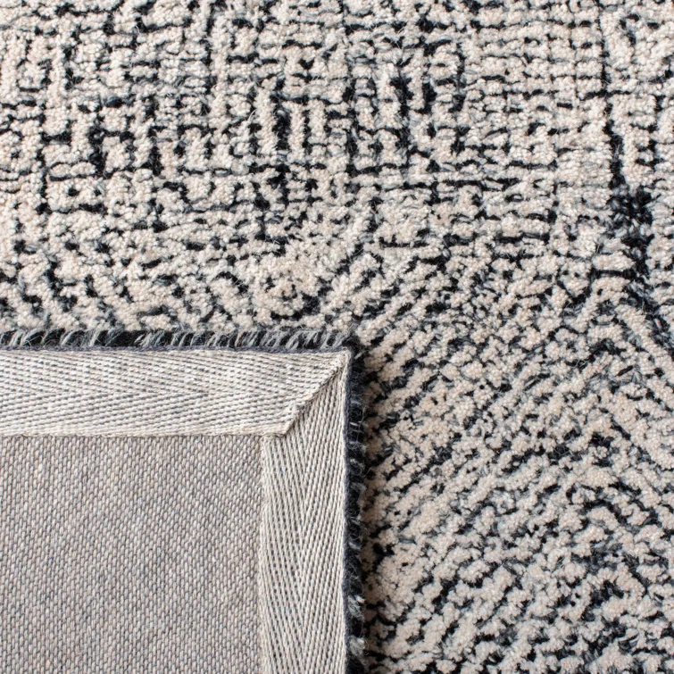 SAFAVIEH Abstract Caelestinus Geometric Wool Area Rug, Ivory/Chocolate, 3' x 5'