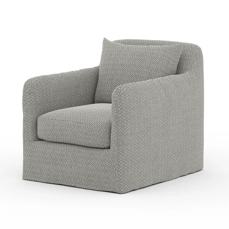 Gray Swivel Dining Chair with Cushions