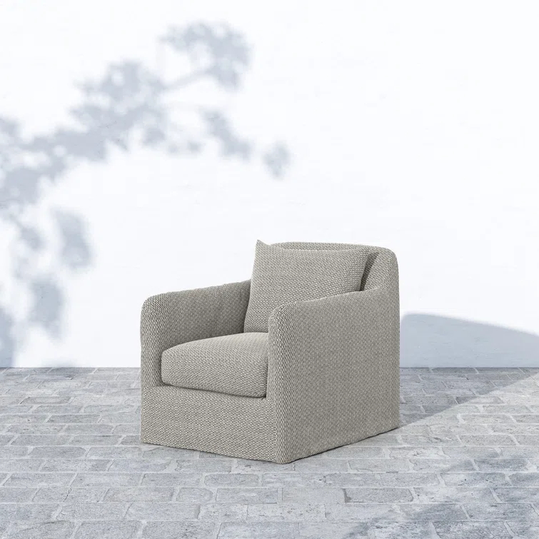 Gray Swivel Dining Chair with Cushions