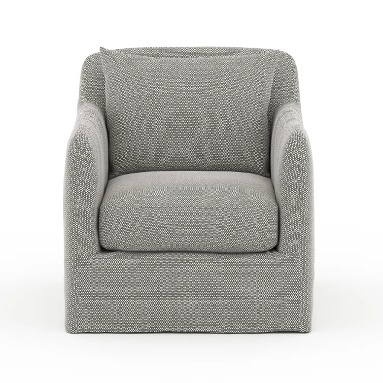 Gray Swivel Dining Chair with Cushions