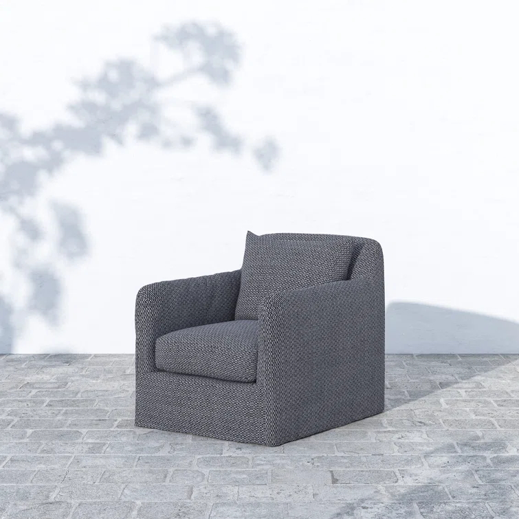 Blue Swivel Dining Chair with Cushions