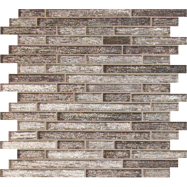 Luxe Interlocking Random Sized Glass Mosaic Tile
