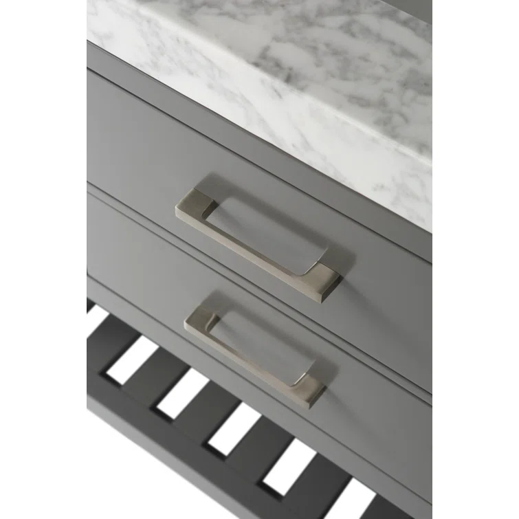 Carrie 36'' Single Bathroom Vanity with Carrara Marble Top
