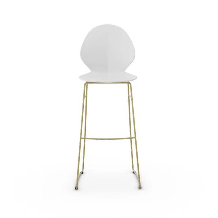 Silver Whisper Acrylic & Metal Basil Leaf Bar Stool