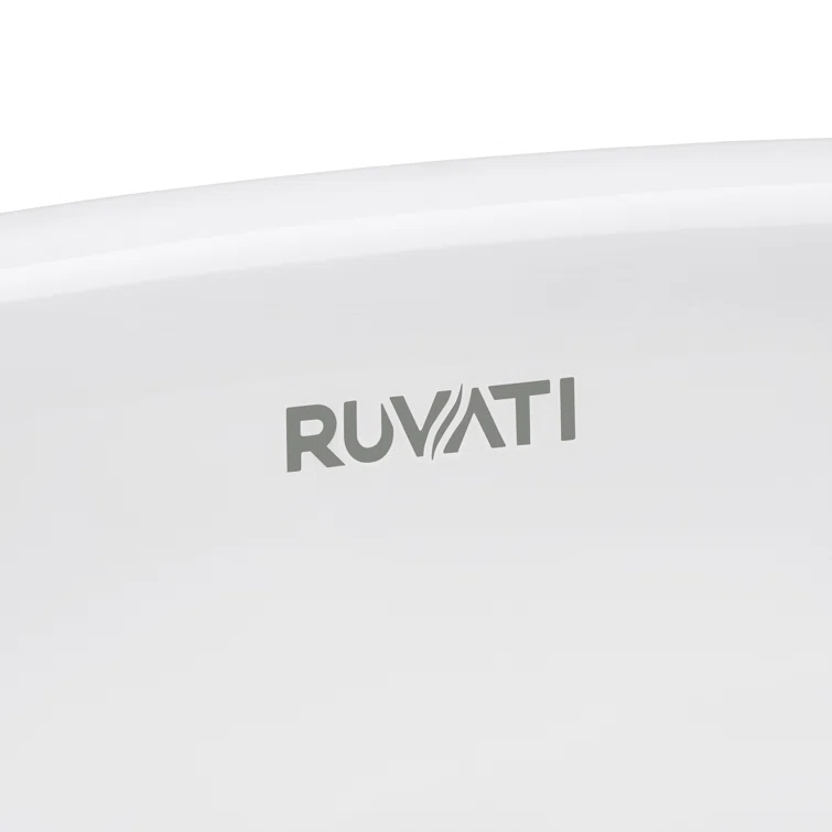 Ruvati 17 x 12 inch Undermount Bathroom Sink White Rectangular Porcelain Ceramic with Overflow