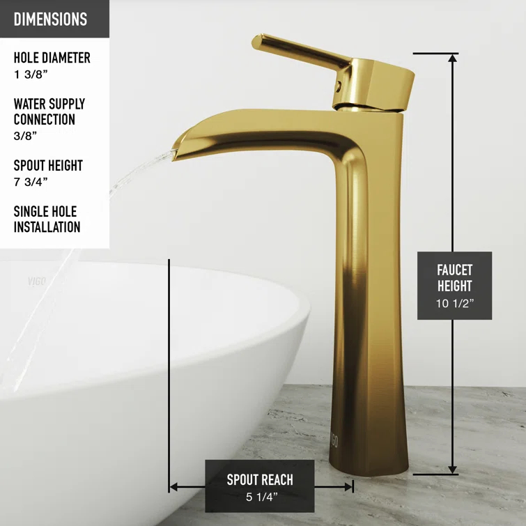 Niko 11" H Single Handle Vessel Sink Bathroom Faucetwith Pop-up Drain