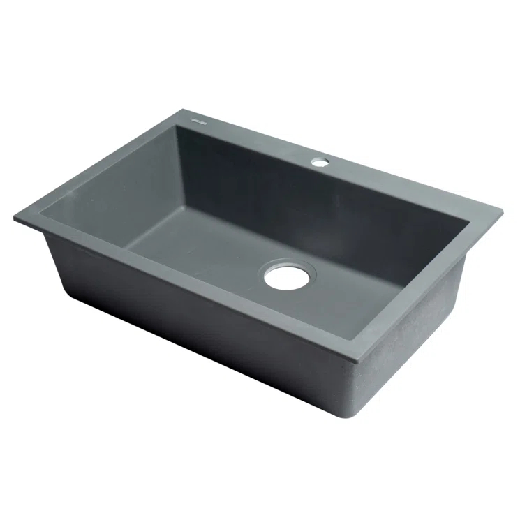 29.88'' L Drop-In Single Bowl Granite Kitchen Sink