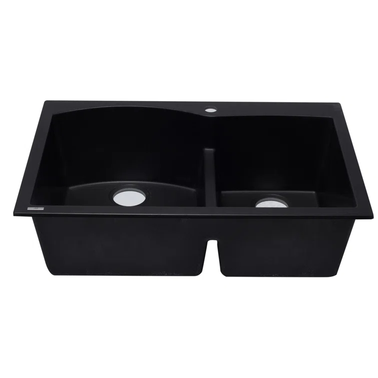 33'' L Drop-In Double Bowl Granite Kitchen Sink