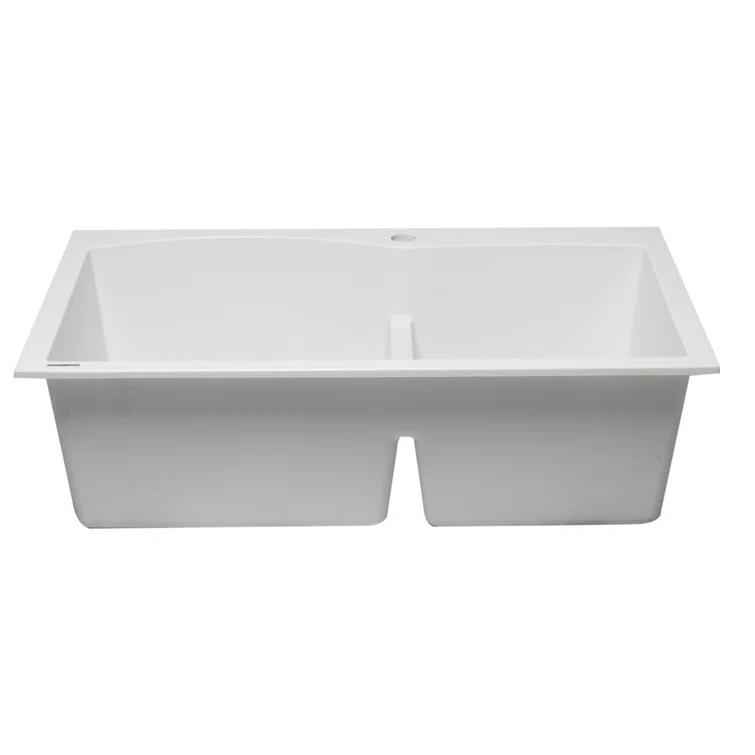 33'' L Drop-In Double Bowl Granite Kitchen Sink