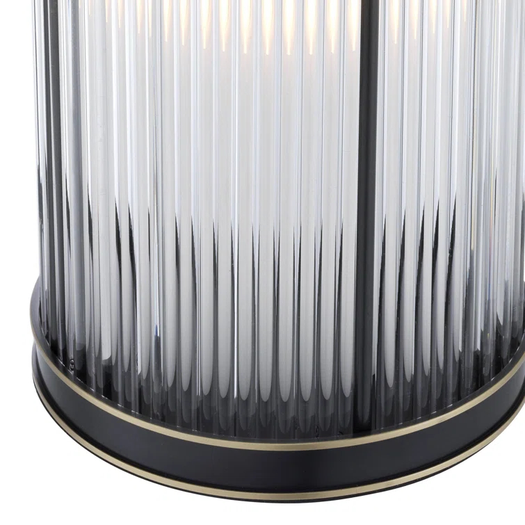 Mayson Bronze Highlight Medium Art Deco Glass Hurricane