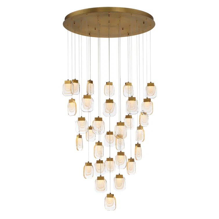 31 - Light Dimmable LED Round / Oval Chandelier
