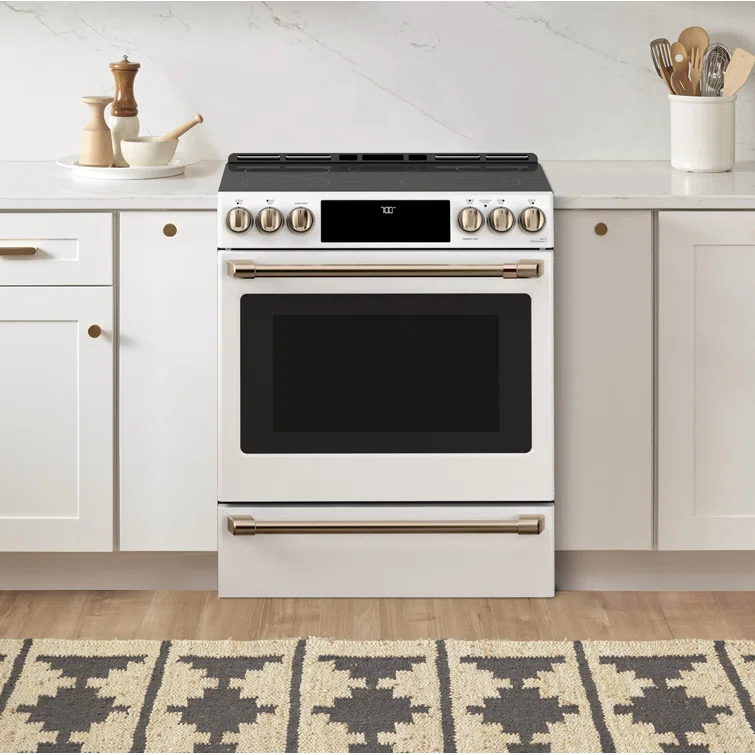 Café 30" 5.7 cu. ft. Smart Slide-in Electric Range with Convection Oven and Radiant Cooktop