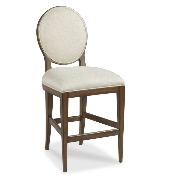 Ovale Upholstered Counter Stool with Solid Wood Frame
