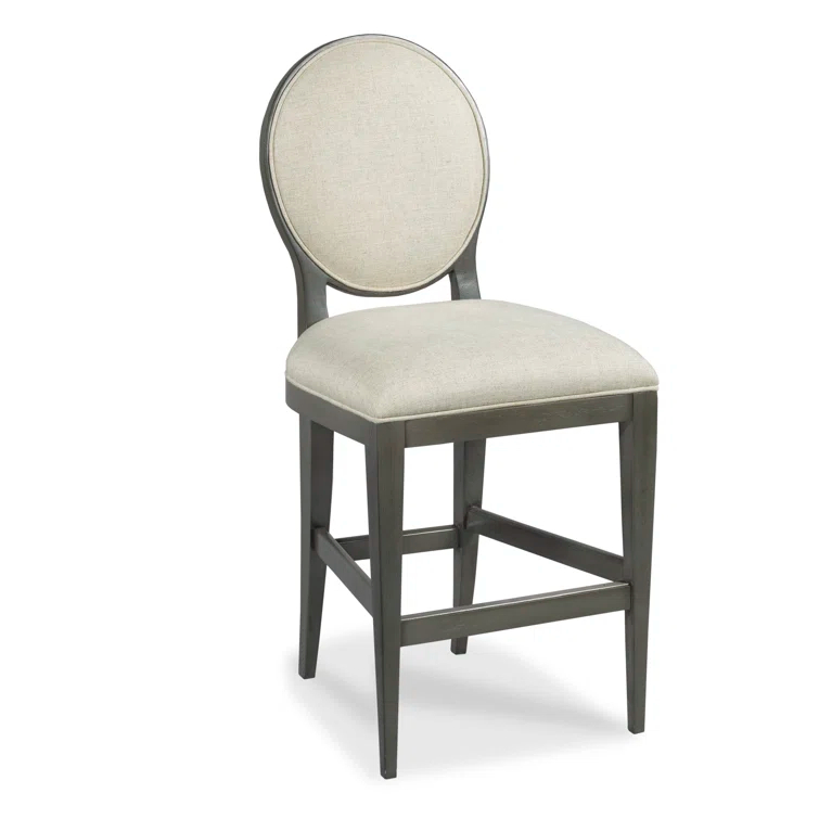 Ovale Upholstered Counter Stool with Solid Wood Frame