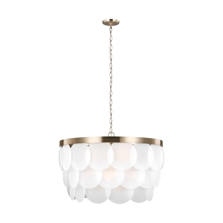 Mellita Satin Bronze 8-Light Tiered Glass Pendant
