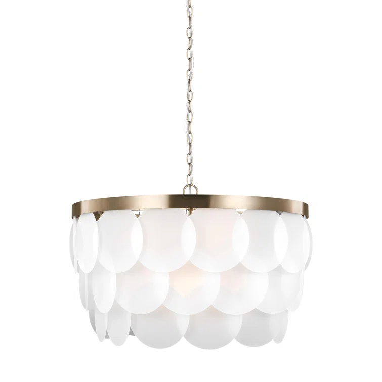 Mellita Satin Bronze 8-Light Tiered Glass Pendant