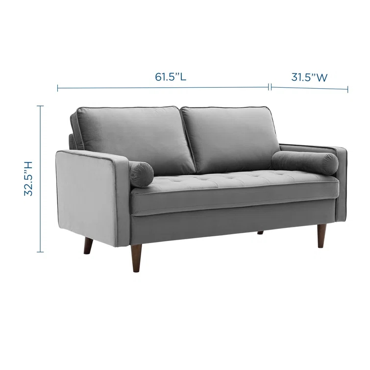 Fabric 61.5'' Reception Sofa