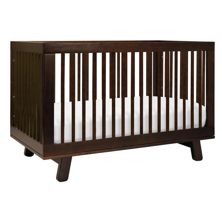 Hudson Espresso Modern Convertible Crib with Toddler Rail