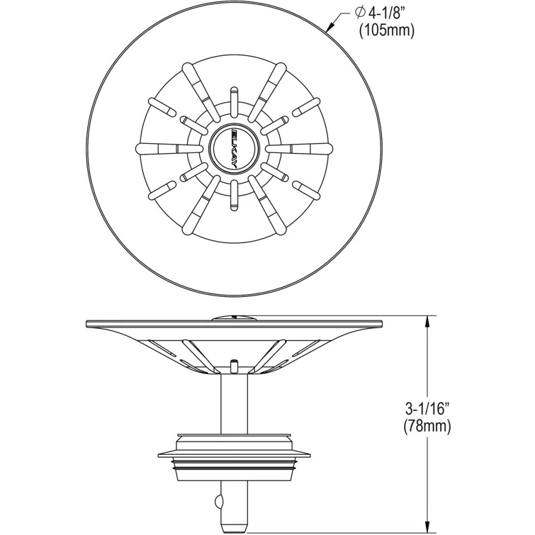 Perfect Removable Basket Strainer Kitchen Sink Drain