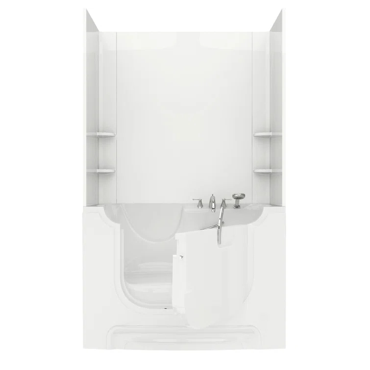 60'' x 30'' Walk-in Whirlpool Fiberglass Bathtub with Faucet