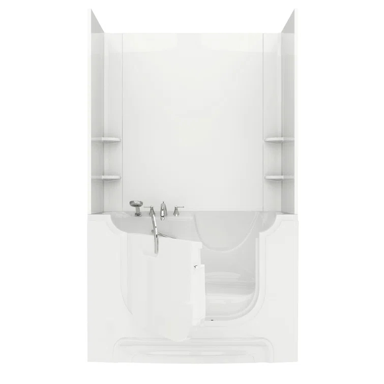60'' x 30'' Walk-in Whirlpool Fiberglass Bathtub with Faucet