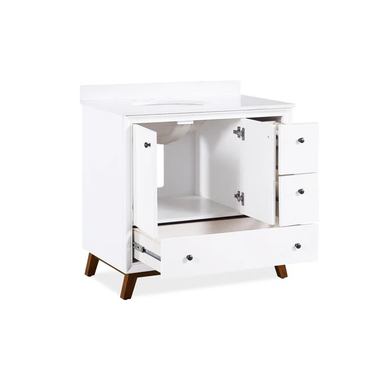 Bleeker 36'' Single Bathroom Vanity with Granite Top