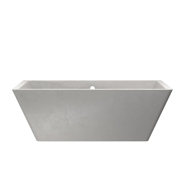 NativeStone 66" x 34" Freestanding Soaking Cement Bathtub