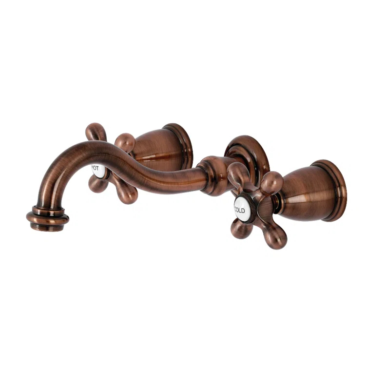 Kingston Brass Vintage Two-Handle 3-Hole Wall Mount Bathroom Faucet