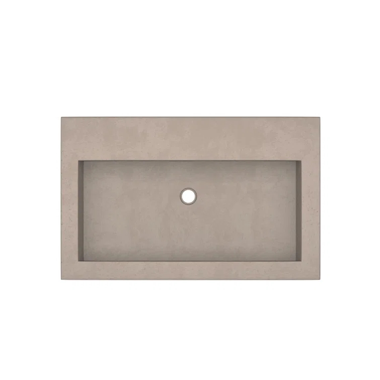 Trough Handmade Rectangular Drop-In Bathroom Sink