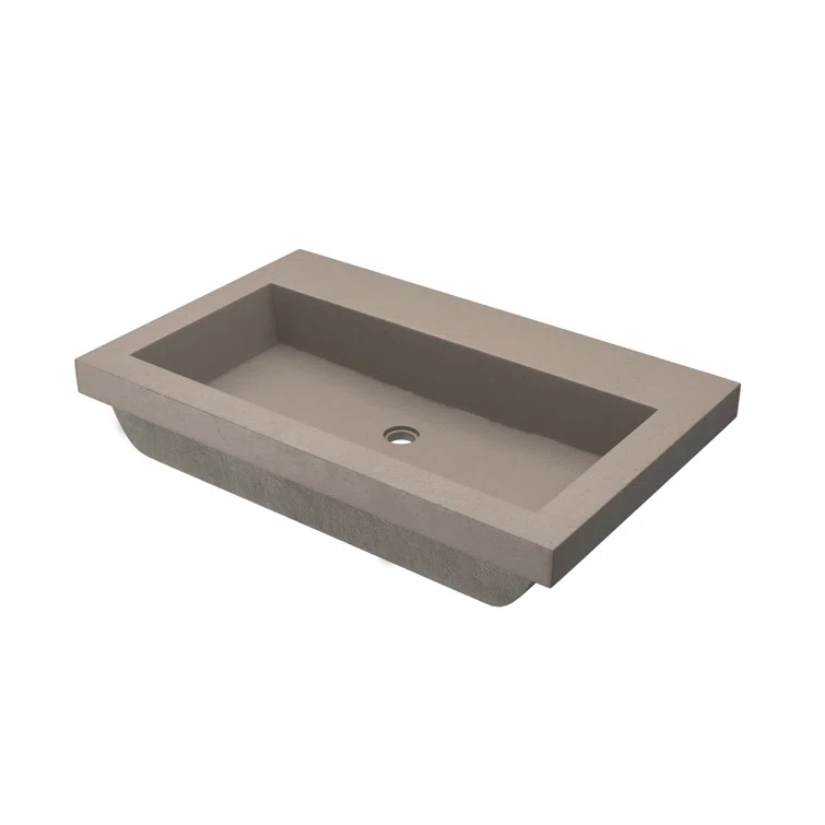 Trough Handmade Rectangular Drop-In Bathroom Sink