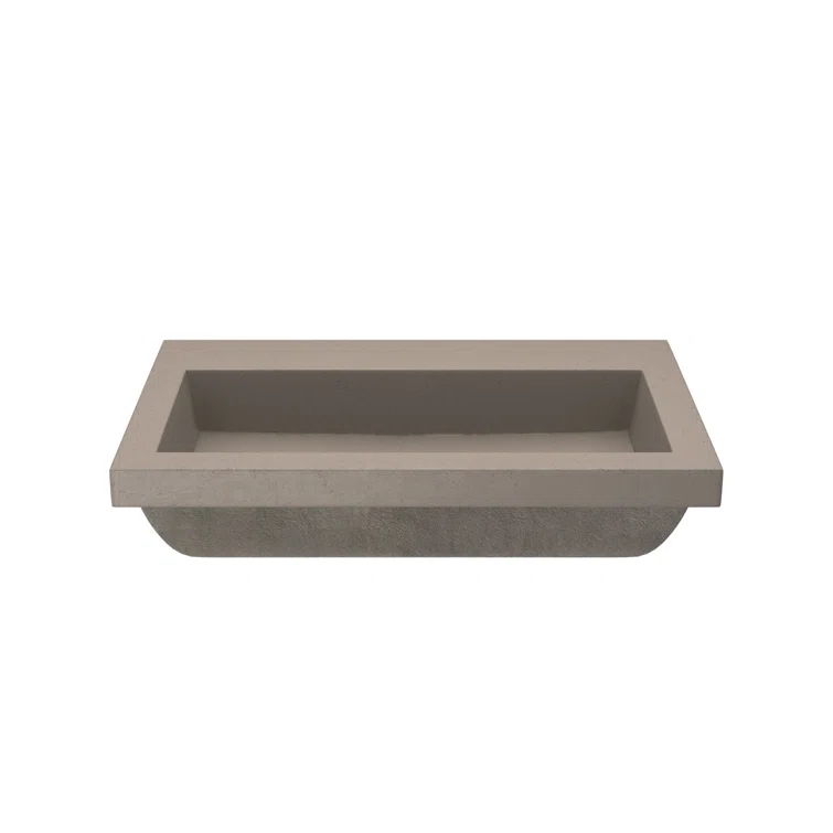 Trough Handmade Rectangular Drop-In Bathroom Sink